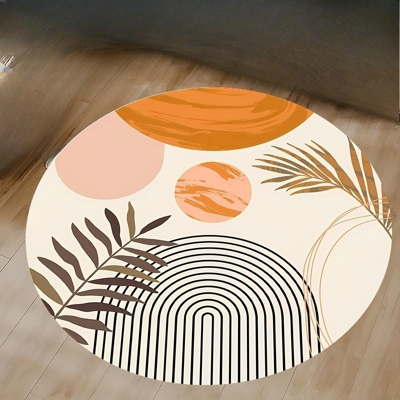 Printed Rug Abstract - Karpet Bulat Modern Abad Pertengahan Warna