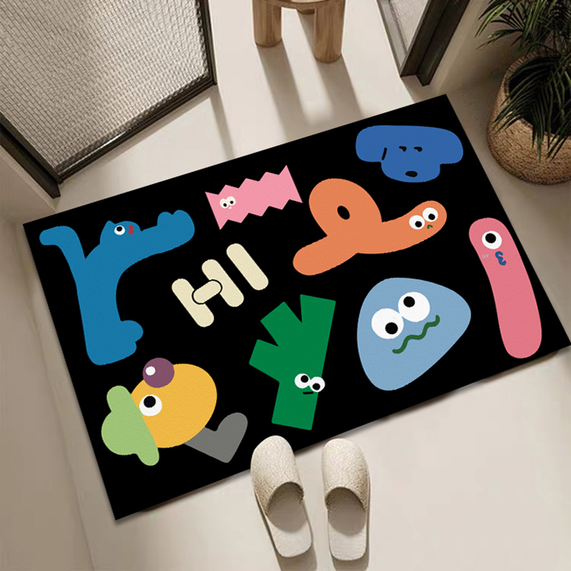 Keset Beludru Kristal Monster  - Printed Rug Abstract ulasan dan harga