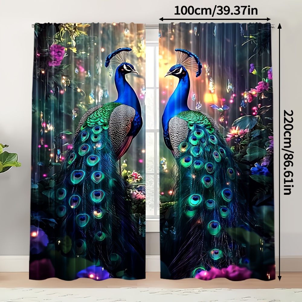 Tirai Burung Merak Biru dan Ta - Interior Design Of Cafe ulasan dan harga