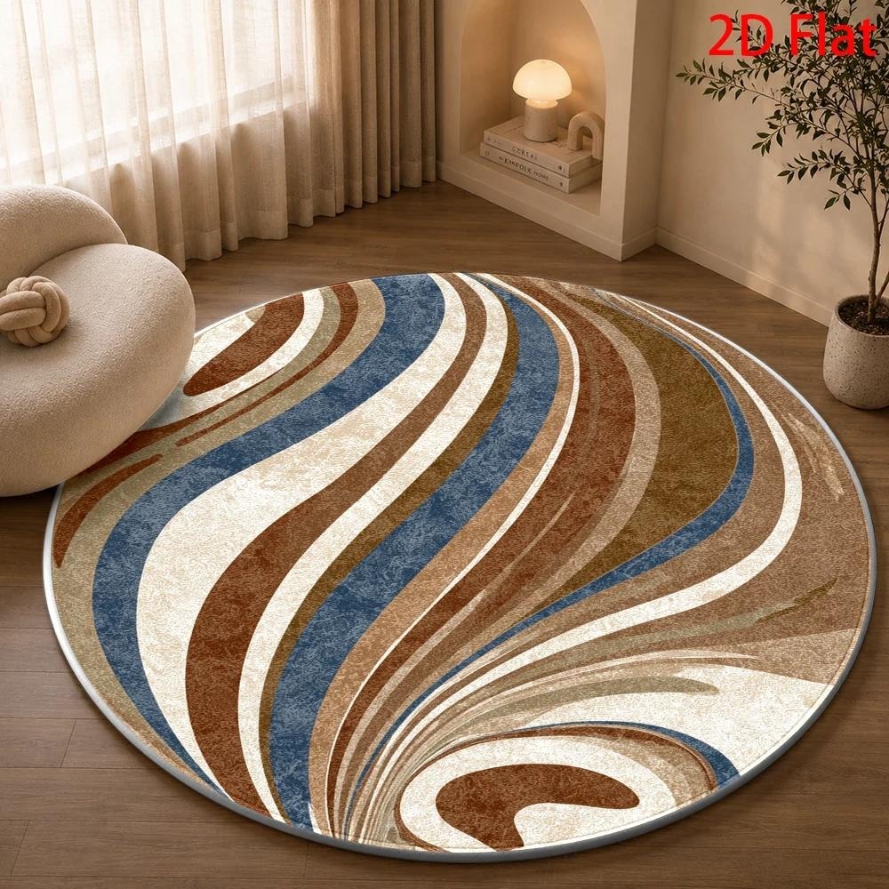Karpet Bulat Abstrak Modern, B - Printed Rug Abstract ulasan dan harga