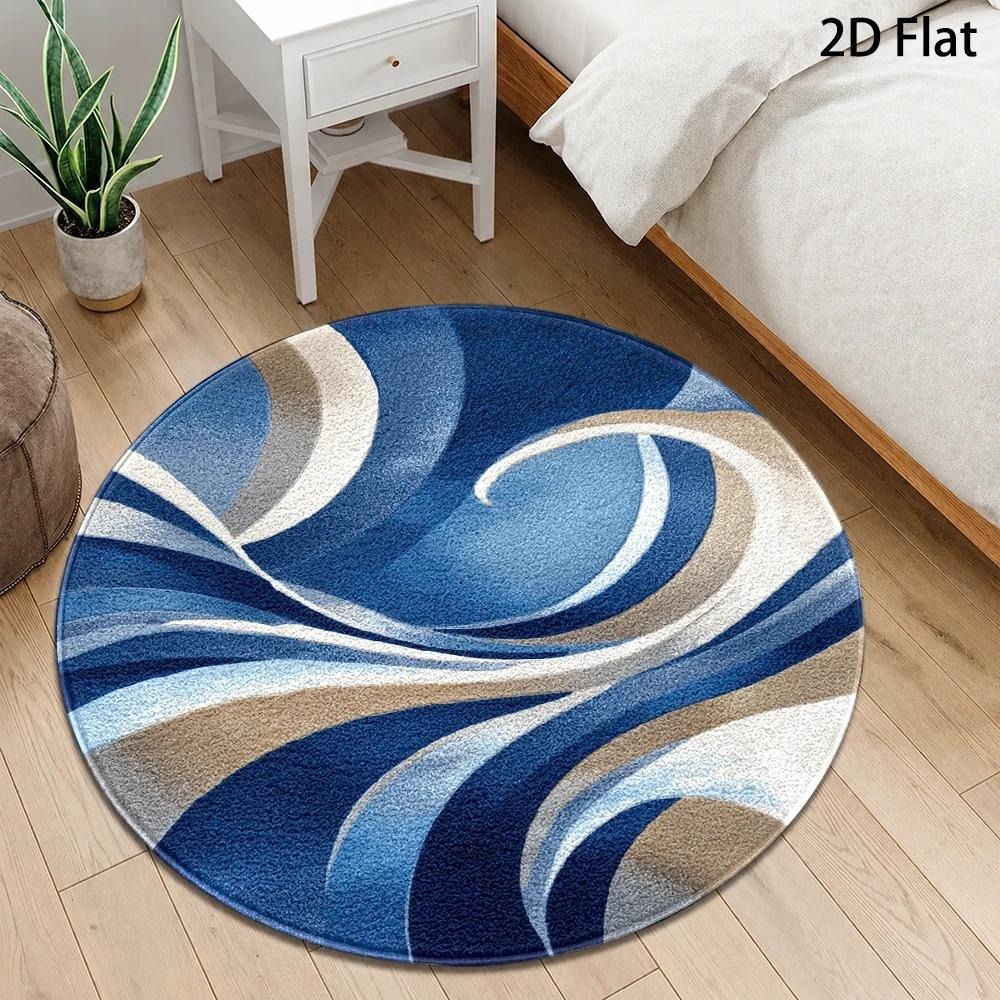 Karpet Bulat Abstrak Minimalis - Printed Rug Abstract ulasan dan harga